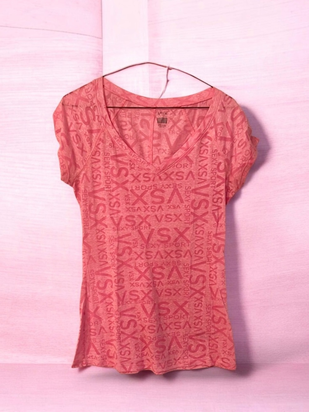 VSX Sexy Sports Women’s Workout Top Size XS Pink V Neck - Picture 4 of 5